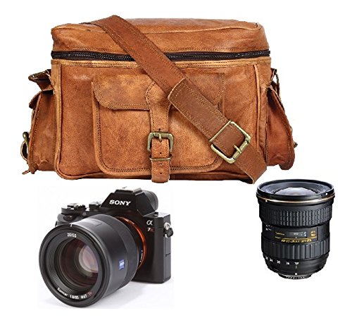 Leather Camera Bag DSLR Lens Case Camera Purse