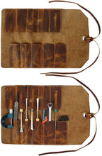 Load image into Gallery viewer, Leather Tool Roll Up Pouch
