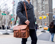 Load image into Gallery viewer, John Leather Briefcase Office Bag
