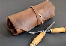 Load image into Gallery viewer, Leather Tool Roll Up Pouch
